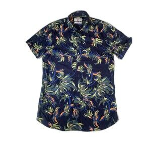 Scotch & Soda Shirt Mens Medium Palm Tree Colorful Beach Vacation Resort